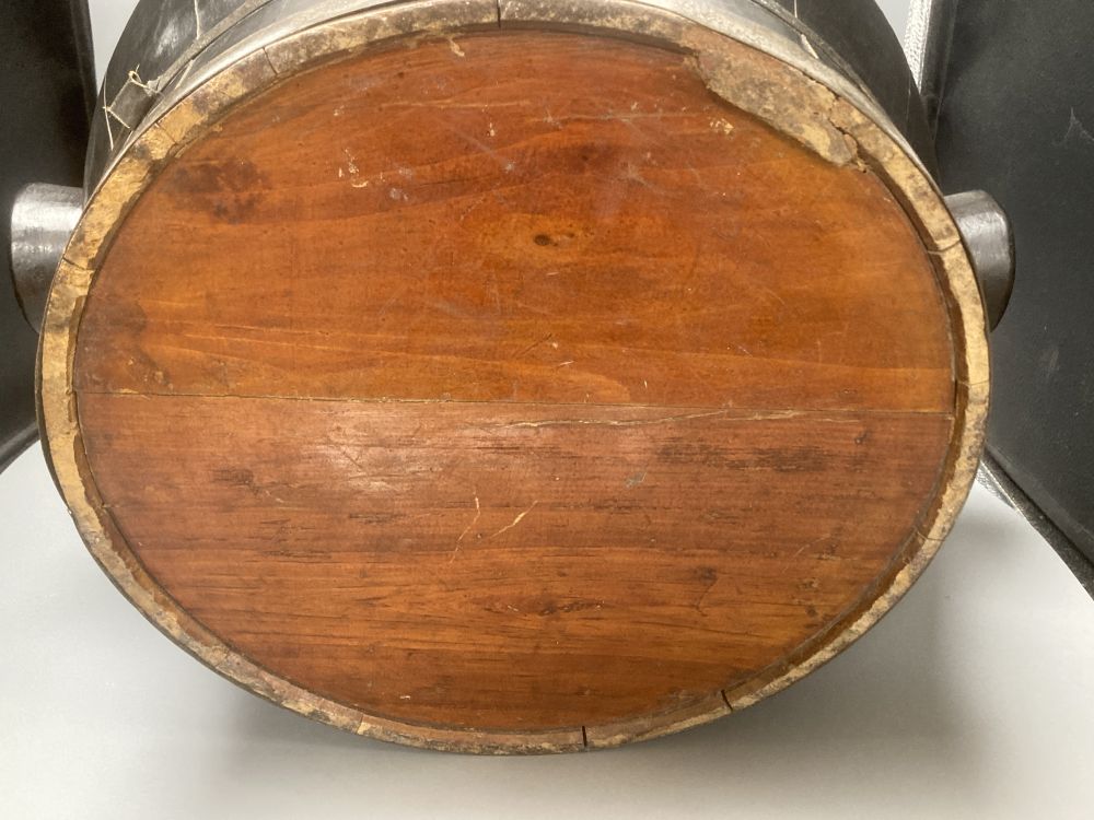 A Chinese coopered wood storage container, height 38cm